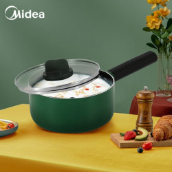 美的(Midea)麦饭石色奶锅婴儿辅食锅家用一人食泡面煮热奶汤锅电磁炉燃气灶适用MP-CJ16Pot302G 军工绿