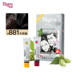美源(Bigen)发采快速黑发霜 80g(天然黑 881)日本进口 深色系 男女兼用 专业遮白 快速染发 *3件