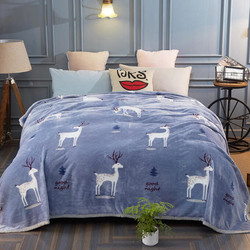 佳佰 家系列  法兰绒保暖毛毯单人双人毛毯舒适保暖 小鹿 150*200cm *5件