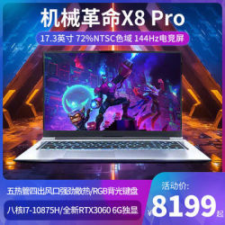 MECHREVO 机械革命 X8 Pro 17.3英寸笔记本电脑（i7-10875H、16GB、512GB、RTX 3060)