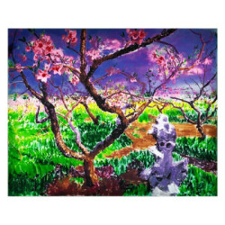 周春芽限量版画《桃花始盛开》正品保证 亲笔签名100版 刘嘉玲同款