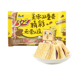 康师傅 3+2苏打夹心饼干蛋糕营养早餐办公室休闲零食小吃香草巧克力400g *4件