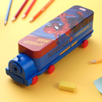 火车头削笔器铁笔盒男女小学生双层大容量笔盒创意文具盒
