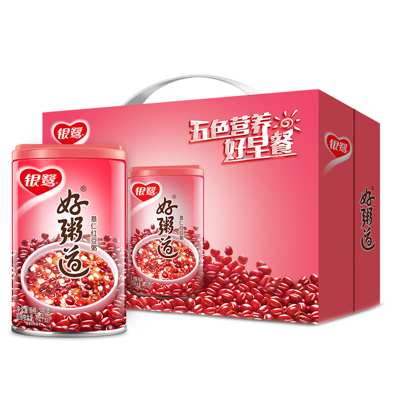 银鹭好粥道薏仁红豆八宝粥280g12罐整箱粥礼盒装2件