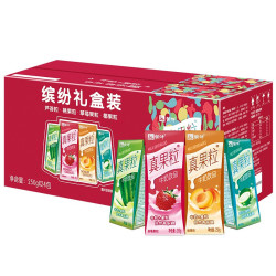 蒙牛 真果粒牛奶饮品（草莓+芦荟+椰果+桃果粒）250g*24  女王必备 四种口味 缤纷礼盒装 *3件