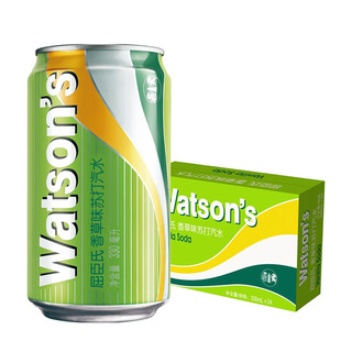 88VIP：watsons 屈臣氏 苏打水香草味330ml*24罐低糖饮料碳酸饮料汽水气泡水整箱 1件装