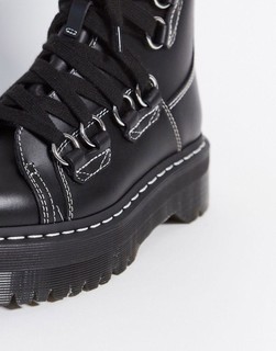 Dr Martens platform boots in black leather