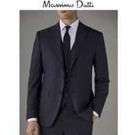 限尺码：Massimo Dutti 男士经典垫肩纯羊毛西服 02035271801