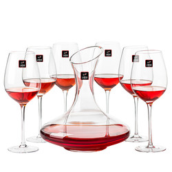 RCOMS1950 红酒杯套装 纯手工吹制全家福红酒杯玻璃酒具葡萄酒杯套装6高脚杯1醒酒器+8个配件