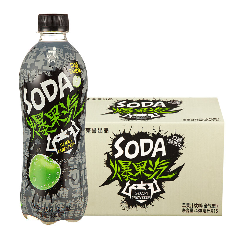 jianlibao 健力宝 爆果汽 苹果汁饮料 480ml*15瓶