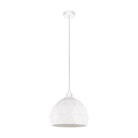 EGLO奥地利 北欧餐厅吊灯 现代简约 菱形切割工艺 吧台走廊创意吊灯 白色单头(400mm)97854