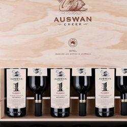 AUSWAN CREEK 天鹅庄 澳大利亚进口干红葡萄酒原酒进口红酒送礼盒 1号经典西拉赤霞珠木盒