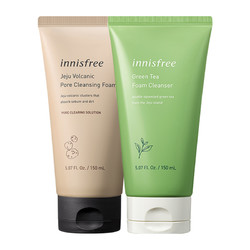 innisfree 悦诗风吟  明星洁面乳套装（绿茶精萃 150ml + 火山泥 150ml）