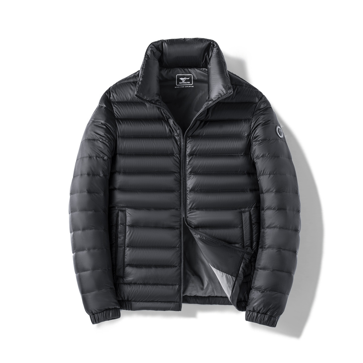 septwolves 七匹狼 男士短款羽绒服 1d1a70108270 黑色 48