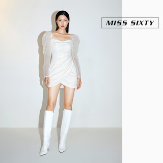 Miss Sixty2020冬季新款圣诞钉珠亮片网纱连衣裙女604DJ7220000