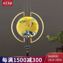 全铜新中式吊灯禅意中国风茶室酒店茶楼玄关书房餐厅灯