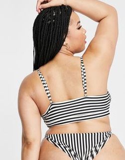 Juicy Couture ladies who side eye bikini bottom in black and white stripe