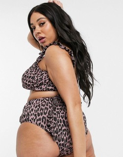 Juicy Couture textured leopard high waist bikini bottoms