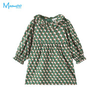 【2件1.5折价：40】moomoo童装女童连衣裙新款装洋气韩版几何图案中大儿童裙子