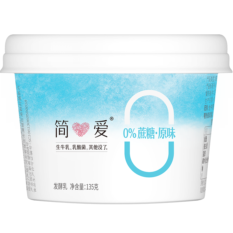 simplelove 简爱 0蔗糖 发酵乳 原味 135g*12杯
