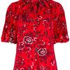 Madelyn red floral-print blouse