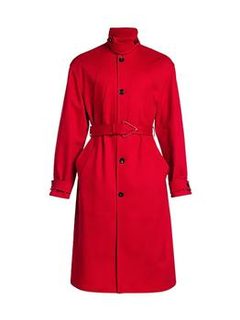 Heavy Cotton Twill Belted Trench Coat