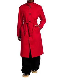 Heavy Cotton Twill Belted Trench Coat