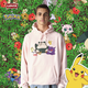 Levi's® x Pokémon 联名系列 男士宝可梦粉色刺绣连帽卫衣