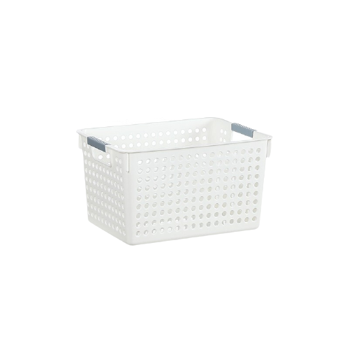 友耐 双提手镂空收纳篮 31*22*17.5cm 白色