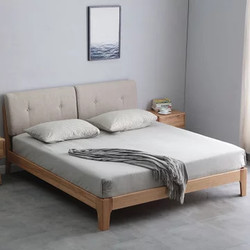 恒兴达 白橡木全实木床 1.8m 单床