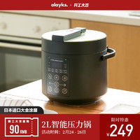 olayks出口日本原款电压力锅家用2L智能小型迷你高压锅饭煲1-2人3