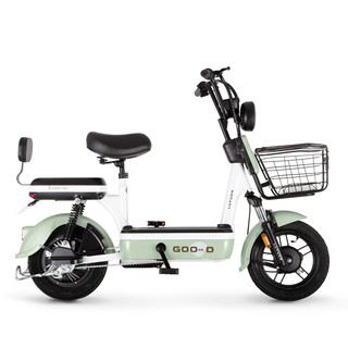 绿源新国标电动车48V小型成人电动自行车男女代步电瓶车   FBA2 浅灰绿 铅酸版