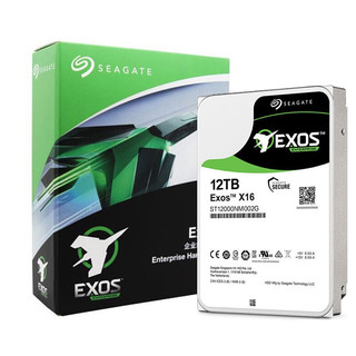 SEAGATE 希捷 银河Exos X16系列 3.5英寸 企业级硬盘 12TB（CMR、7200rpm、256MB）ST12000NM002G