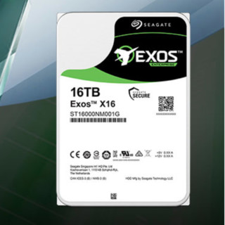 SEAGATE 希捷 银河Exos X16系列 3.5英寸 企业级硬盘 12TB（CMR、7200rpm、256MB）ST12000NM002G