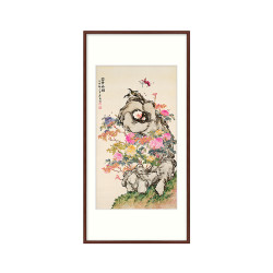 橙舍 中式客厅装饰画竖版 花鸟挂画国画 居廉富贵白头