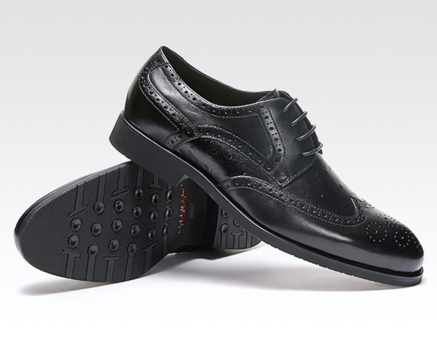 sheridan喜来登 男士皮鞋 英伦风雕花驼鸟纹系带布洛克