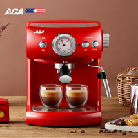 北美电器（ACA）咖啡机意式半自动家用商用办公室19bar电磁泵蒸汽打奶泡京品家电AC-E15D