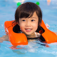 水之梦 儿童游泳圈 3-6-9岁宝宝初学免充气防呛水防侧翻肩圈 肩圈橙色L码