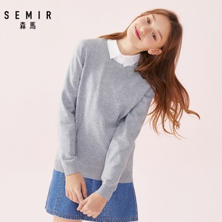 Semir 森马 19-008070437 女士内搭薄款毛衣