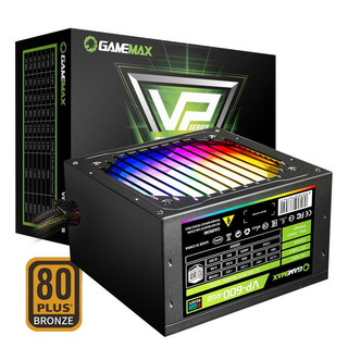 游戏帝国（GAMEMAX）VP600 RGB 额定500W 电脑电源（铜牌认证/风扇启停/RGB光效/3年质保）