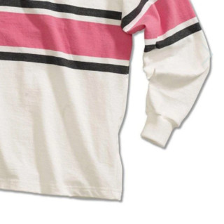 BARBARIAN Acadia 中性条纹POLO衫 HAL1900-WHCLPI 白色/煤炭/粉红色 XXXL