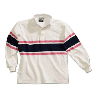 BARBARIAN Acadia 中性条纹POLO衫 HAL1900-WHCLPI 白色/粉红色/海军蓝 XL