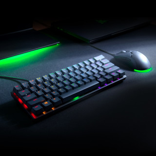 RAZER 雷蛇 猎魂光蛛 迷你版 61键 有线机械键盘 黑色 雷蛇紫轴（段落光轴） RGB