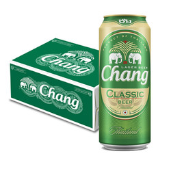 泰象chang beer啤酒泰国原装进口双象 大象牌整箱大麦芽拉格听装罐装330ml500ml瓶黄啤 泰象500ml*24罐装