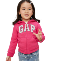 Gap 盖璞 女幼童LOGO抓绒运动卫衣 春季新款童装洋气儿童上衣