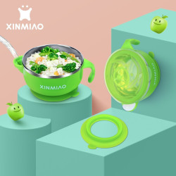 Xinmiao 新妙 儿童不锈钢注水保温碗 *2件