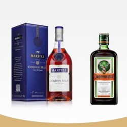 酒类组合 马爹利蓝带干邑公升装 1000ml+德国野格利口酒 500ml