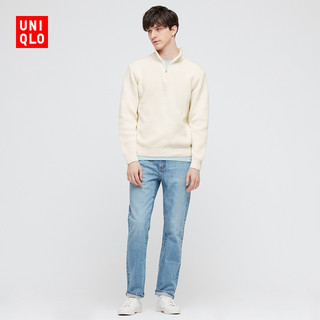 UNIQLO 优衣库 433834 男装半拉链针织衫 乳白色 S