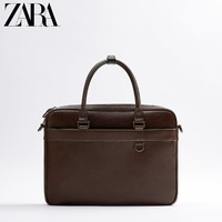 ZARA新款 男包 基本款系列棕色商务手提公文包 13407620100
