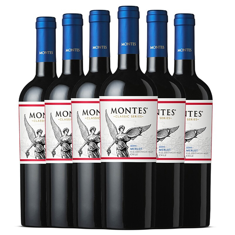montes 蒙特斯 经典梅洛红葡萄酒 750ml 6支整箱装